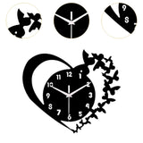 Maxbell Maxbell Heart Butterfly Clock Creative Acrylic Wall Clock for Living Room Study Home
