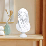 Veiled Female Bust Statue Sculpture Decor Nordic Goddess Statue for Cabinets L