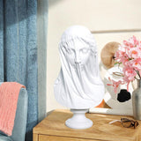 Veiled Female Bust Statue Sculpture Decor Nordic Goddess Statue for Cabinets L