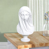 Veiled Female Bust Statue Sculpture Decor Nordic Goddess Statue for Cabinets L
