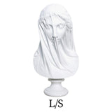 Veiled Female Bust Statue Sculpture Decor Nordic Goddess Statue for Cabinets L