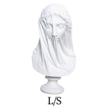Veiled Female Bust Statue Sculpture Decor Nordic Goddess Statue for Cabinets L