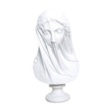 Veiled Female Bust Statue Sculpture Decor Nordic Goddess Statue for Cabinets L
