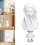 Veiled Female Bust Statue Sculpture Decor Nordic Goddess Statue for Cabinets L