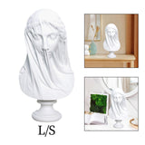 Veiled Female Bust Statue Sculpture Decor Nordic Goddess Statue for Cabinets L