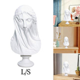 Veiled Female Bust Statue Sculpture Decor Nordic Goddess Statue for Cabinets L
