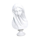 Veiled Female Bust Statue Sculpture Decor Nordic Goddess Statue for Cabinets L