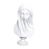 Veiled Female Bust Statue Sculpture Decor Nordic Goddess Statue for Cabinets L