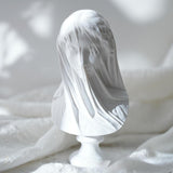 Veiled Female Bust Statue Sculpture Decor Nordic Goddess Statue for Cabinets L