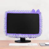 Maxbell Maxbell Computer Screen Frame Border Cover Lace Fabric Protective Case with Bowknot 17 to 22 inch violet