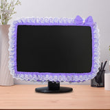 Maxbell Maxbell Computer Screen Frame Border Cover Lace Fabric Protective Case with Bowknot 17 to 22 inch violet