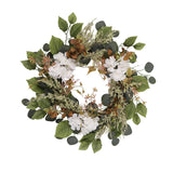 Maxbell Maxbell Artificial Eucalyptus Wreath Front Door Wedding Artificial Flower Hydrangeas
