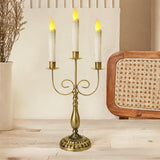 Maxbell Maxbell Iron Candle Holder Candelabra Party Valentine's Day Mantel Metal Candlestick 3 Arm