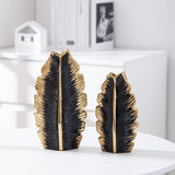 Maxbell Maxbell Ceramic Flower Vase Gift Desk Decorative Plant Pot for Shelf Office Entryway Gold and Black