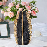Maxbell Maxbell Ceramic Flower Vase Gift Desk Decorative Plant Pot for Shelf Office Entryway Gold and Black