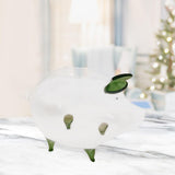 Maxbell Maxbell Glass Pig Piggy Bank Birthday Gift Storage Bottle Decorative Statue Canister purple