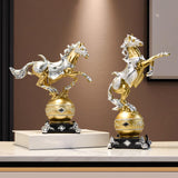 Maxbell Maxbell Resin Statue Figure Standing Horse Figurine Business Office Animal Sculpture White