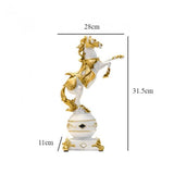 Maxbell Maxbell Resin Statue Figure Standing Horse Figurine Business Office Animal Sculpture White