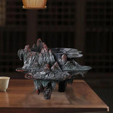Maxbell Maxbell Resin Rockery Bonsai Art Pot Flowerpot 7.8x5x5.9inch for Decorating Entrance Black
