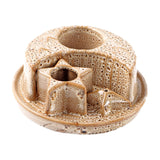 Maxbell Maxbell Sage Holder Ceramic Unique Palo Santo Holder for Cabinet Dining Room Desktop Brown and White