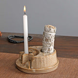 Maxbell Maxbell Sage Holder Ceramic Unique Palo Santo Holder for Cabinet Dining Room Desktop Brown and White