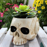 Maxbell Maxbell Skull Planter Pot Skeleton Head Resin Desktop Ornament for Desk Bedroom Home