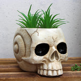 Maxbell Maxbell Skull Planter Pot Skeleton Head Resin Desktop Ornament for Desk Bedroom Home