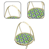 Maxbell Maxbell Handwoven Fruit Basket Rustic Handmade Food Storage Basket for Wedding Table Green