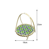Maxbell Maxbell Handwoven Fruit Basket Rustic Handmade Food Storage Basket for Wedding Table Green