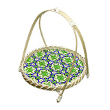 Maxbell Maxbell Handwoven Fruit Basket Rustic Handmade Food Storage Basket for Wedding Table Green
