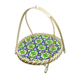 Maxbell Maxbell Handwoven Fruit Basket Rustic Handmade Food Storage Basket for Wedding Table Green