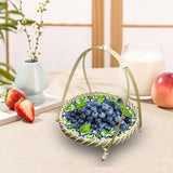 Maxbell Maxbell Handwoven Fruit Basket Rustic Handmade Food Storage Basket for Wedding Table Green