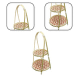Maxbell Maxbell Handwoven Fruit Basket Rustic Handmade Food Storage Basket for Wedding Table 2 Layer Red