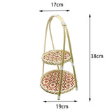 Maxbell Maxbell Handwoven Fruit Basket Rustic Handmade Food Storage Basket for Wedding Table 2 Layer Red
