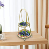 Maxbell Maxbell Handwoven Fruit Basket Rustic Handmade Food Storage Basket for Wedding Table 2 Layer Red