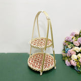 Maxbell Maxbell Handwoven Fruit Basket Rustic Handmade Food Storage Basket for Wedding Table 2 Layer Red