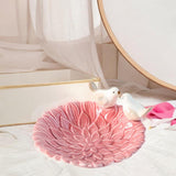 Maxbell 5inch Circular Ceramic Ring Trinket Tray with 2 Birds Statues for Room Decor Pink