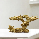 Maxbell Maxbell Dolphin Figurine Sea Animal Sculpture Statue for Living Room Kitchen Home