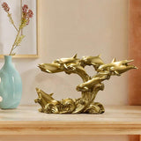 Maxbell Maxbell Dolphin Figurine Sea Animal Sculpture Statue for Living Room Kitchen Home