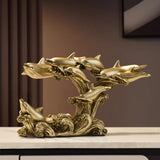 Maxbell Maxbell Dolphin Figurine Sea Animal Sculpture Statue for Living Room Kitchen Home