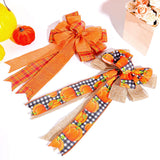 Maxbell Maxbell Fall Wreath Bow Thanksgiving Wreath Bow for Home Thanksgiving Party Supplies Pumpkin