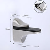 Maxbell Maxbell Glass Shelf Support Clamp for 3-21mm Glass for Bedroom Bedside Table Shelves Brushed