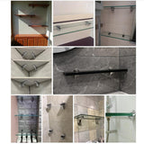 Maxbell Maxbell Glass Shelf Support Clamp for 3-21mm Glass for Bedroom Bedside Table Shelves Brushed