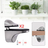 Maxbell Maxbell Glass Shelf Support Clamp for 3-21mm Glass for Bedroom Bedside Table Shelves Brushed