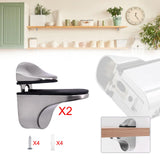 Maxbell Maxbell Glass Shelf Support Clamp for 3-21mm Glass for Bedroom Bedside Table Shelves Brushed