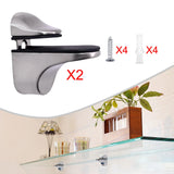 Maxbell Maxbell Glass Shelf Support Clamp for 3-21mm Glass for Bedroom Bedside Table Shelves Brushed