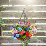 Maxbell Maxbell Artificial Hanging Flowers in Basket Flowerpot for Outside Courtyard Wedding Colorful