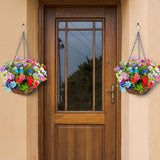 Maxbell Maxbell Artificial Hanging Flowers in Basket Flowerpot for Outside Courtyard Wedding Colorful