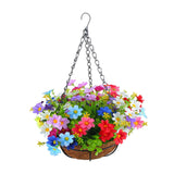 Maxbell Maxbell Artificial Hanging Flowers in Basket Flowerpot for Outside Courtyard Wedding Colorful