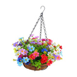 Maxbell Maxbell Artificial Hanging Flowers in Basket Flowerpot for Outside Courtyard Wedding Colorful